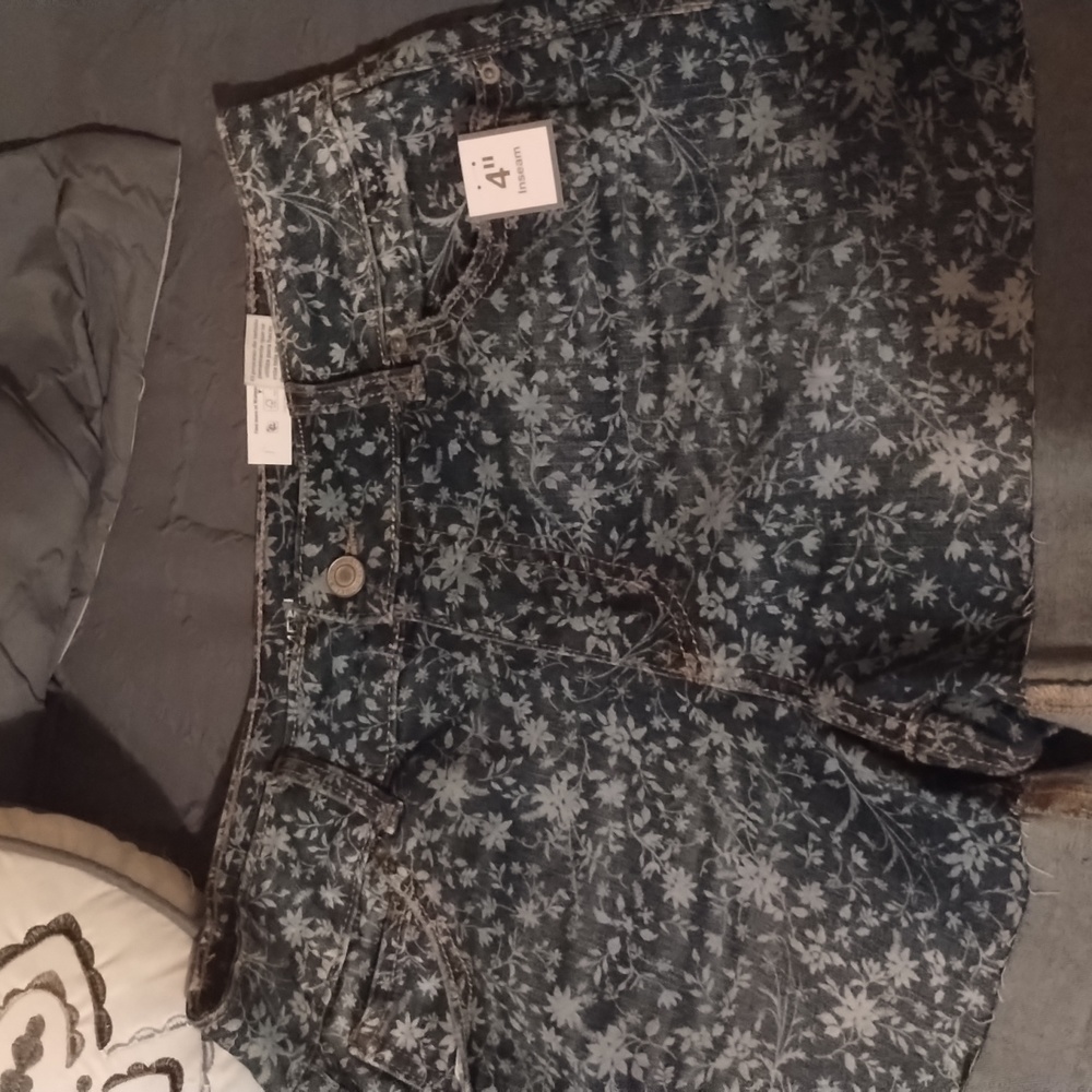 Blue floral shorts